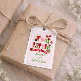Two Little Ladybugs Favor Tag – Twins 2nd Birthday ギフトタグ