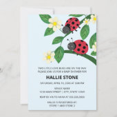 Two Little Love Bugs Ladybug Baby Shower 招待状 (正面)