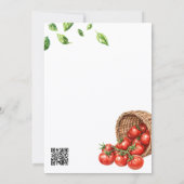 Two Little Meatballs Pasta Baby Shower QRコード 招待状 (裏面)