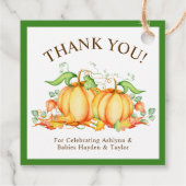 Two Little Pumpkins Twin Baby Showerありがとう フェイバータグ (裏面)