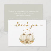 Two Little Pumpkins Twin Baby Shower Thank You サンキューカード (正面/裏面)