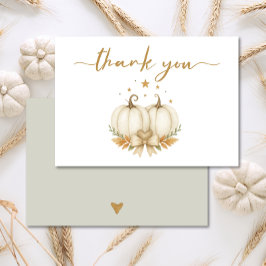 Two Little Pumpkins Twin Baby Shower Thank You サンキューカード