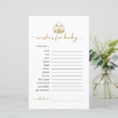 Two Little Pumpkins Wishes For Babies Advice Card (スタンド正面)