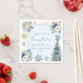 Two Little Snowflakes Winter Twins Baby Shower スタンダードカクテルナプキン (インサイチュ)