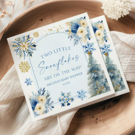 Two Little Snowflakes Winter Twins Baby Shower  スタンダードカクテルナプキン