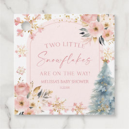 Two Little Snowflakes Winter Twins Baby Shower  フェイバータグ
