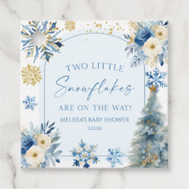 Two Little Snowflakes Winter Twins Baby Shower  フェイバータグ