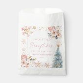 Two Little Snowflakes Winter Twins Baby Shower フェイバーバッグ (正面)