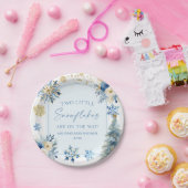 Two Little Snowflakes Winter Twins Baby Shower  ペーパープレート (パーティー)