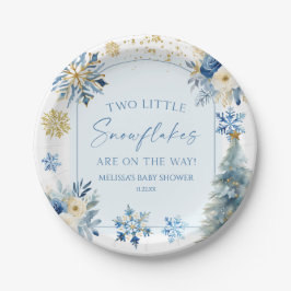 Two Little Snowflakes Winter Twins Baby Shower  ペーパープレート