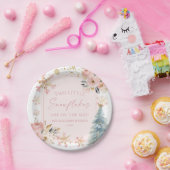 Two Little Snowflakes Winter Twins Baby Shower  ペーパープレート (パーティー)