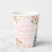 Two Little Snowflakes Winter Twins Baby Shower 紙コップ (裏面)