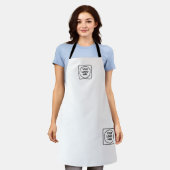 Two Logo Modern White Business Branding Design エプロン (着用した状態)