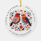 Two Love Birds Wedding Anniversary Photo セラミックオーナメント (正面)