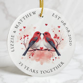 Two Love Birds Wedding Anniversary Photo セラミックオーナメント