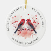Two Love Birds Wedding Anniversary Photo セラミックオーナメント (正面)