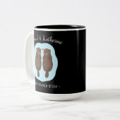 Two Lovely Cute Otters Custom Name Valentine's Day ツートーンマグカップ (正面左)