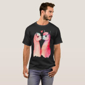 Two Loving Llamas In Love Heart Valentine's Day Al Tシャツ (正面フル)