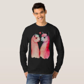 Two Loving Llamas In Love Heart Valentine's Day Al Tシャツ (正面フル)