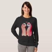 Two Loving Llamas In Love Heart Valentine's Day Al Tシャツ (正面フル)