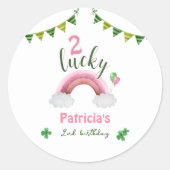 Two Lucky 2nd Birthday ラウンドシール (正面)