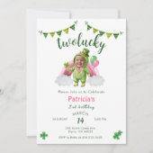 Two Lucky 2nd With Photo Birthday 招待状 (正面)