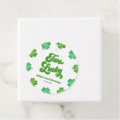 Two Lucky Green Shamrock Clover 2nd Birthday Party フェイバータグ (インサイチュ)