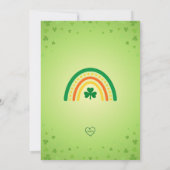Two Lucky Orange Shamrock Rainbow 2nd Birthday 招待状 (裏面)