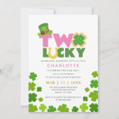 Two Lucky Shamrocks 2nd Birthday St. Patrick's Day 招待状 (正面)