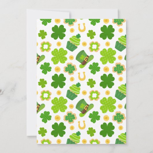 Two Lucky Shamrocks 2nd Birthday St. Patrick's Day 招待状 (裏面)