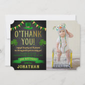 Two Lucky St. Patrick's Day 2nd Birthday Photo サンキューカード (正面)