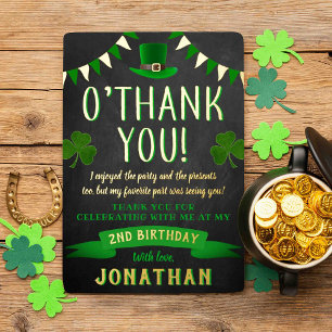 Two Lucky St. Patrick's Day 2nd Birthday Thank You 箔招待状
