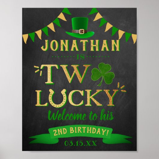 Two Lucky St. Patrick's Day 2nd Birthday Welcome ポスター (正面)