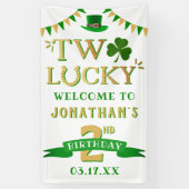 Two Lucky St. Patrick's Day 2nd Birthday Welcome 横断幕 (縦)
