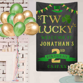Two Lucky St. Patrick's Day 2nd Birthday Welcome 横断幕