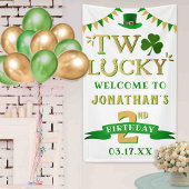 Two Lucky St. Patrick's Day 2nd Birthday Welcome 横断幕