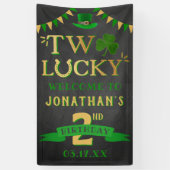Two Lucky St. Patrick's Day 2nd Birthday Welcome 横断幕 (縦)
