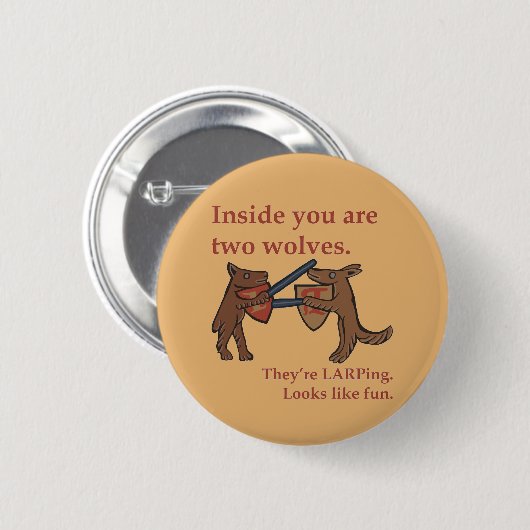 Two Medieval Wolves Button 缶バッジ (正面&裏面)