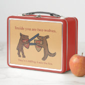 Two Medieval Wolves Metal Lunchbox メタルランチボックス (インサイチュ)