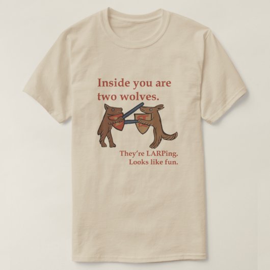 Two Medieval Wolves T-Shirt Tシャツ (デザイン正面)