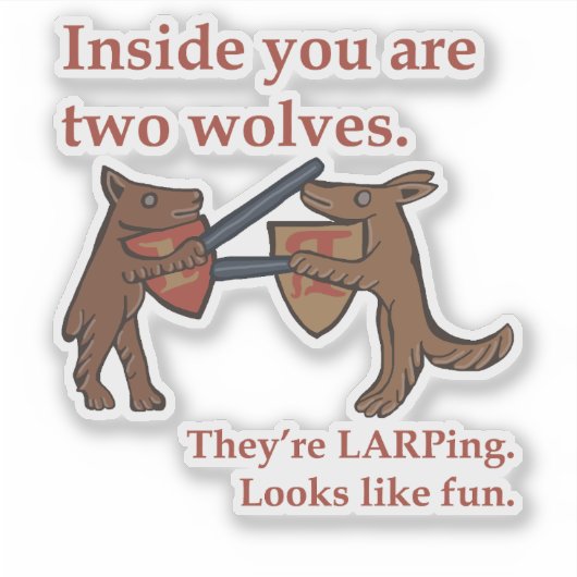 Two Medieval Wolves Vinyl Sticker シール (正面)