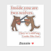 Two Medieval Wolves Vinyl Sticker シール (シート)