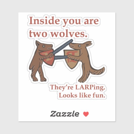 Two Medieval Wolves Vinyl Sticker シール (シート)