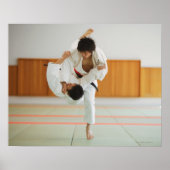 Two Men Competing in a Judo Match ポスター (正面)