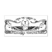 Two Mermaids Library Book Nameイニシャル ラバースタンプ (インプリント)