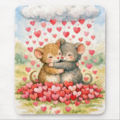 Two Mice Under a Cloud of Hearts マウスパッド (正面)