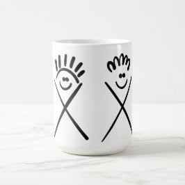 Two Minimal Friends – Line Art コーヒーマグカップ