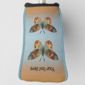 Two Monarch Butterflies Fall Colours Blue Orange ゴルフヘッドカバー (回転90)