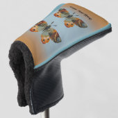 Two Monarch Butterflies Fall Colours Blue Orange ゴルフヘッドカバー (3/4 正面)