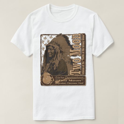 "Two Moon" アメリカの戦士 Tシャツ (デザイン正面)